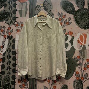 Vince  Striped Cotton Long-Sleeve Shirt - Size L